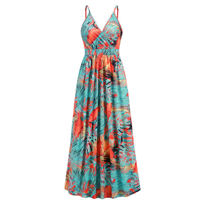 Blomster Lang kjole Sommer Swing Holiday Beach Dress