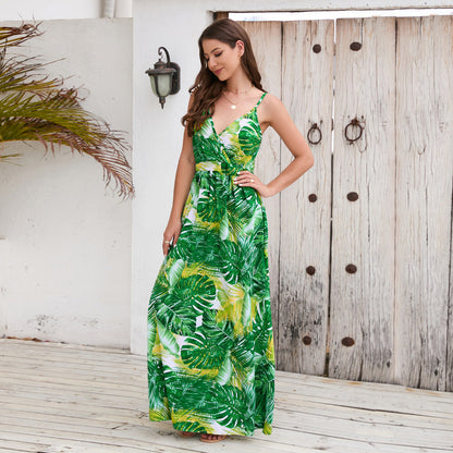 Blomster Lang kjole Sommer Swing Holiday Beach Dress